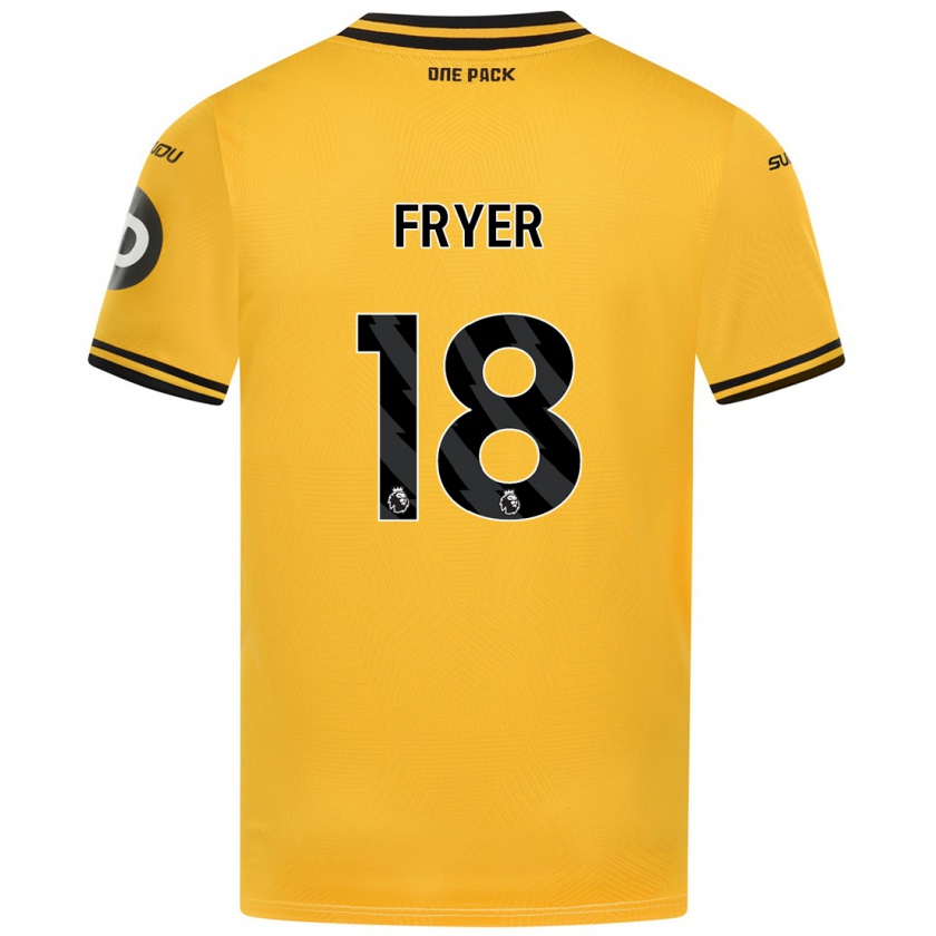 Kandiny Gyermek Hannah Fryer #18 Sárga Hazai Jersey 2024/25 Mez Póló Ing