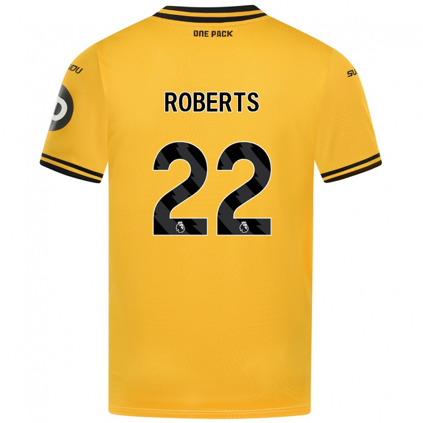 Kandiny Gyermek Beth Roberts #22 Sárga Hazai Jersey 2024/25 Mez Póló Ing