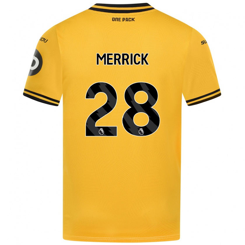 Kandiny Gyermek Beth Merrick #28 Sárga Hazai Jersey 2024/25 Mez Póló Ing