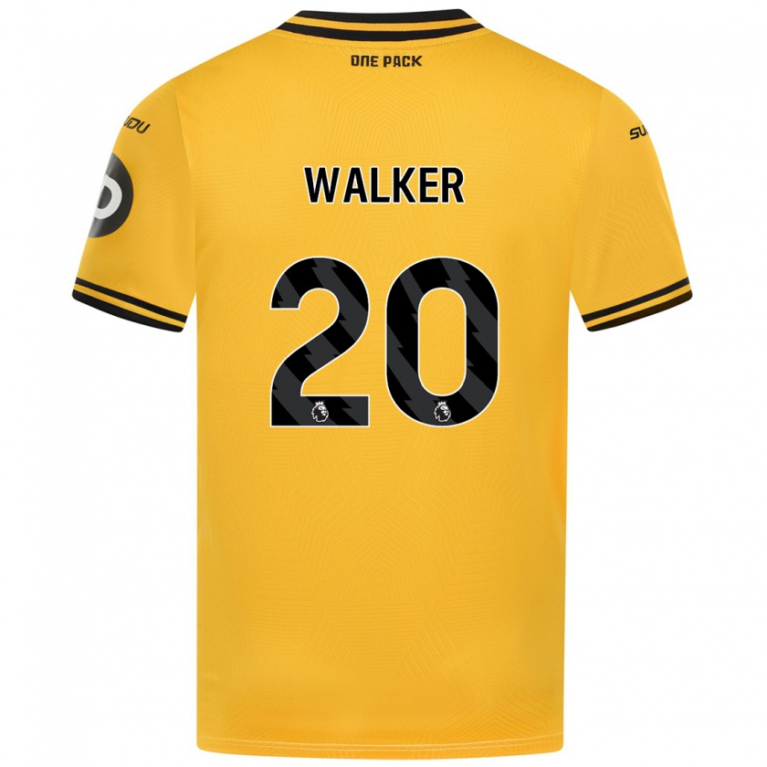 Kandiny Gyermek Lowri Walker #20 Sárga Hazai Jersey 2024/25 Mez Póló Ing