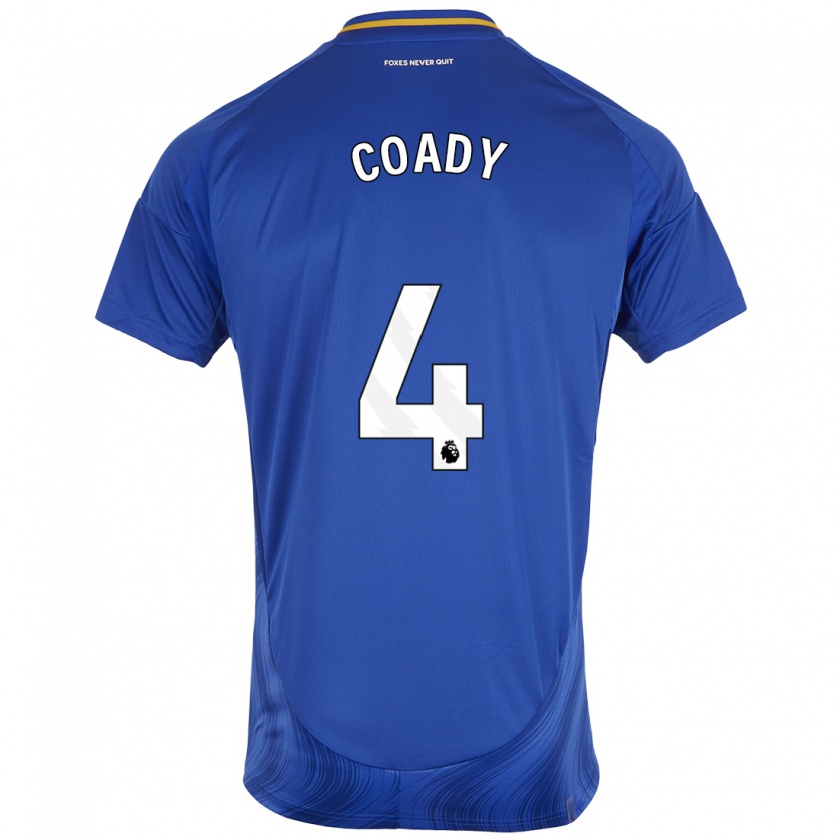 Kandiny Gyermek Conor Coady #4 Kék Fehér Hazai Jersey 2024/25 Mez Póló Ing