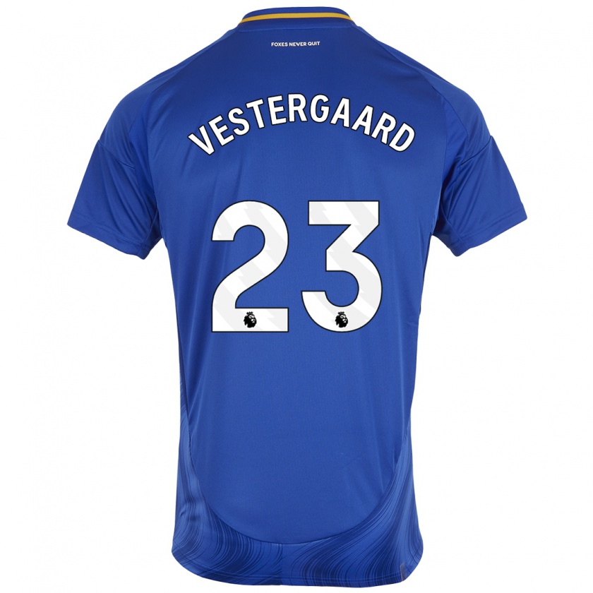 Kandiny Gyermek Jannik Vestergaard #23 Kék Fehér Hazai Jersey 2024/25 Mez Póló Ing