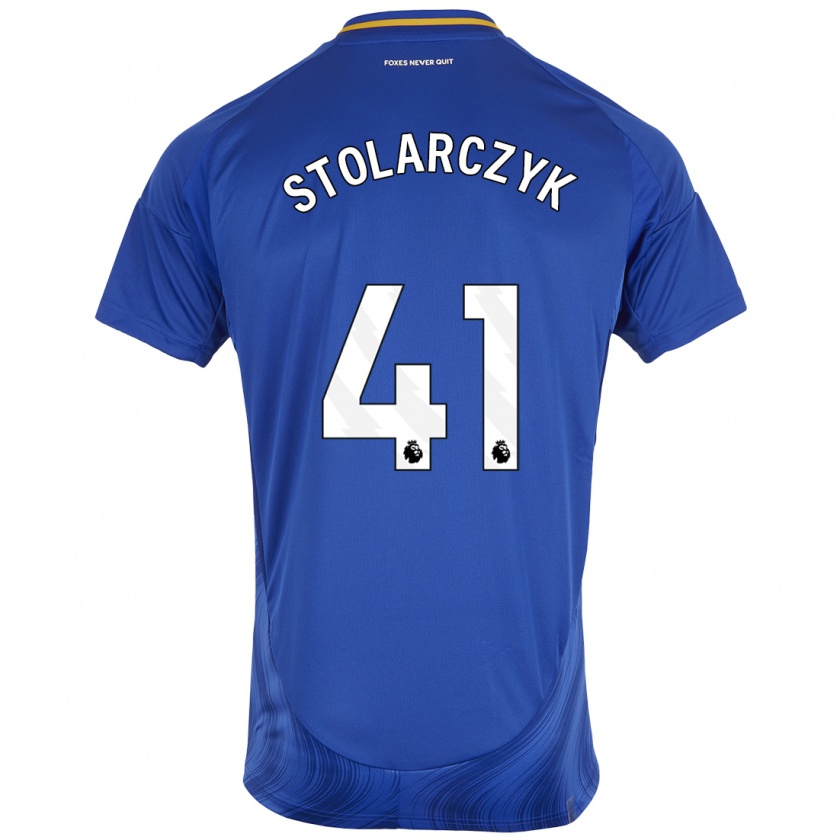 Kandiny Gyermek Jakub Stolarczyk #41 Kék Fehér Hazai Jersey 2024/25 Mez Póló Ing