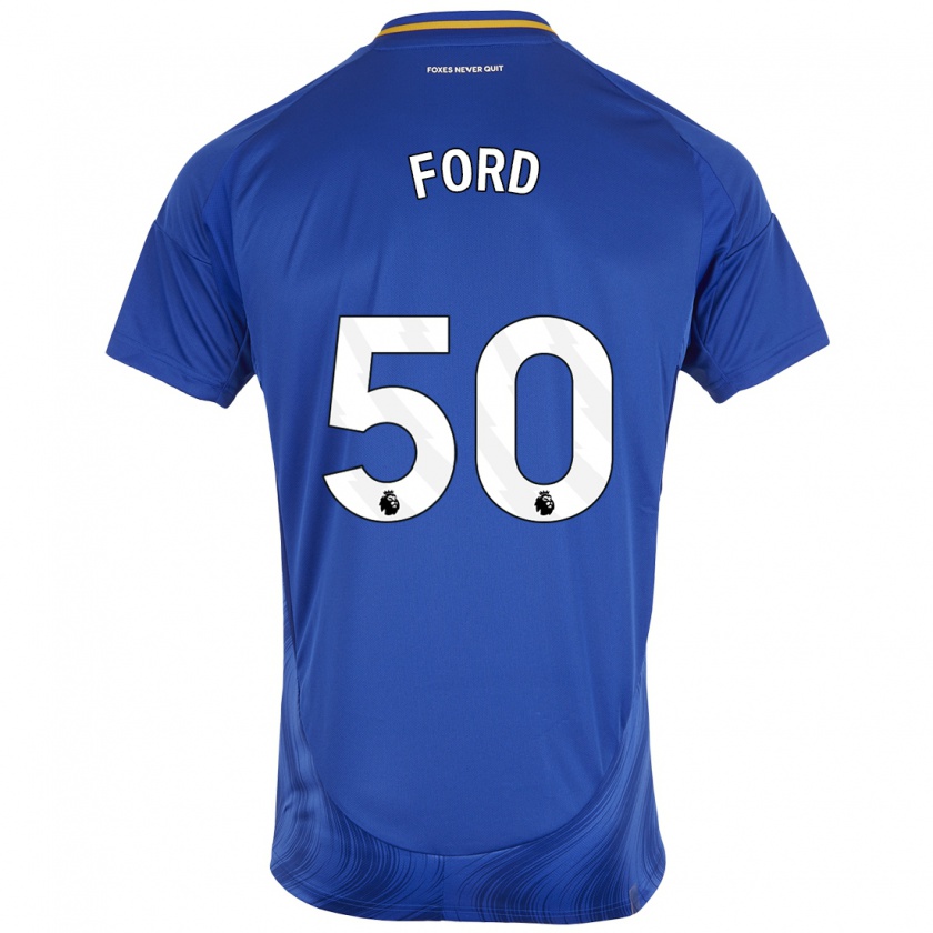 Kandiny Gyermek Harvey Godsmark-Ford #50 Kék Fehér Hazai Jersey 2024/25 Mez Póló Ing