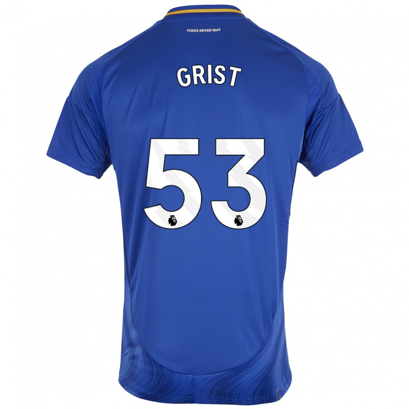 Kandiny Gyermek Ben Grist #53 Kék Fehér Hazai Jersey 2024/25 Mez Póló Ing