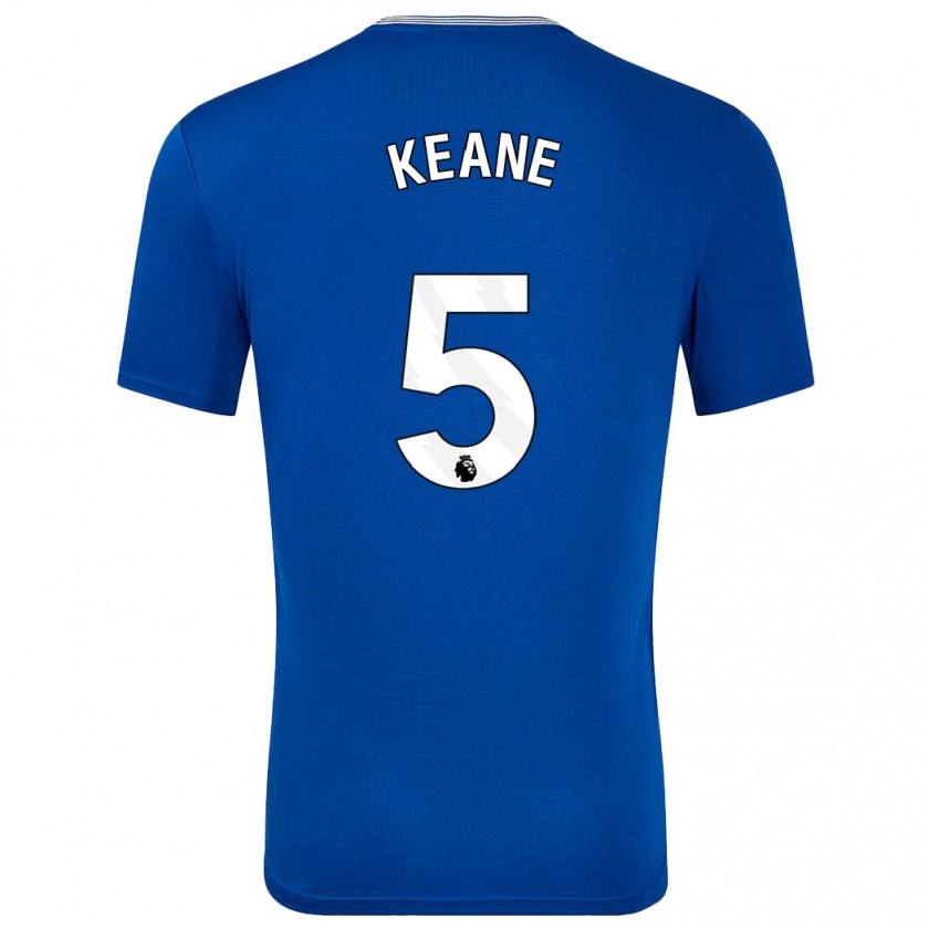 Kandiny Gyermek Michael Keane #5 Kék -Val Hazai Jersey 2024/25 Mez Póló Ing