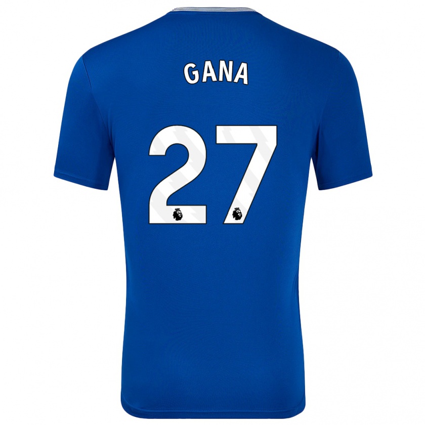 Kandiny Gyermek Idrissa Gueye #27 Kék -Val Hazai Jersey 2024/25 Mez Póló Ing