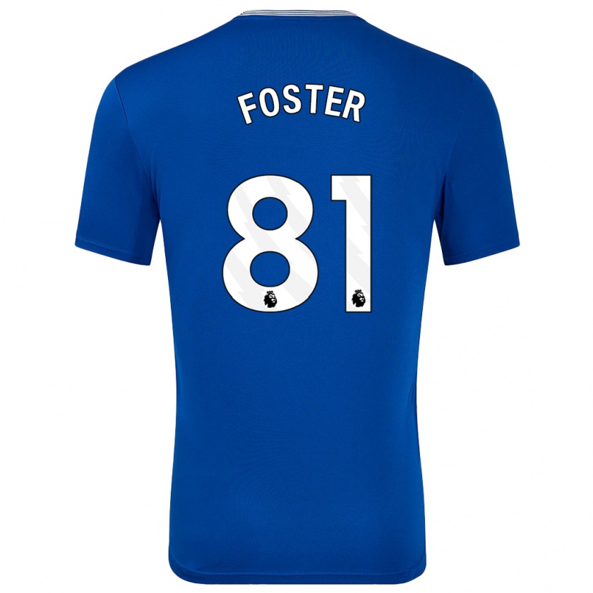 Kandiny Gyermek Harvey Foster #81 Kék -Val Hazai Jersey 2024/25 Mez Póló Ing