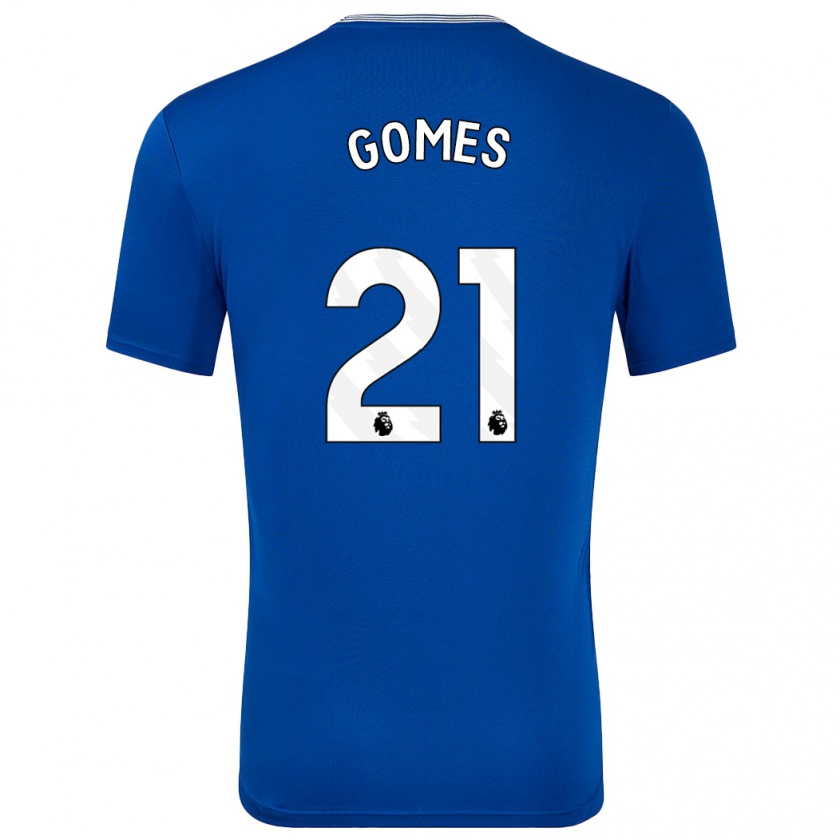 Kandiny Gyermek André Gomes #21 Kék -Val Hazai Jersey 2024/25 Mez Póló Ing