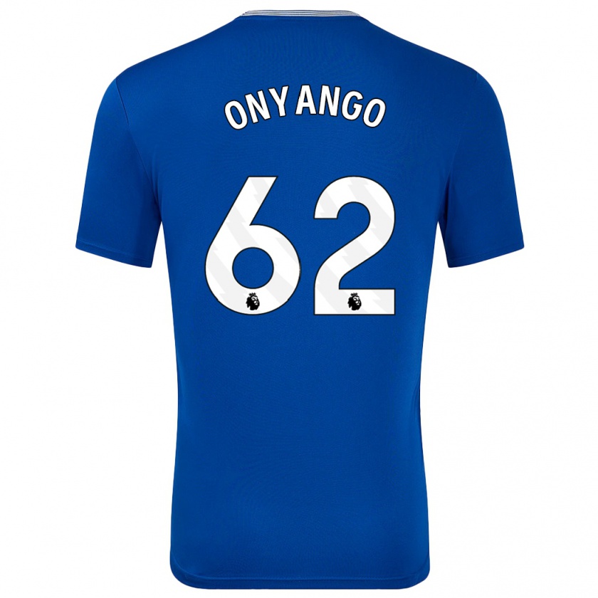 Kandiny Gyermek Tyler Onyango #62 Kék -Val Hazai Jersey 2024/25 Mez Póló Ing