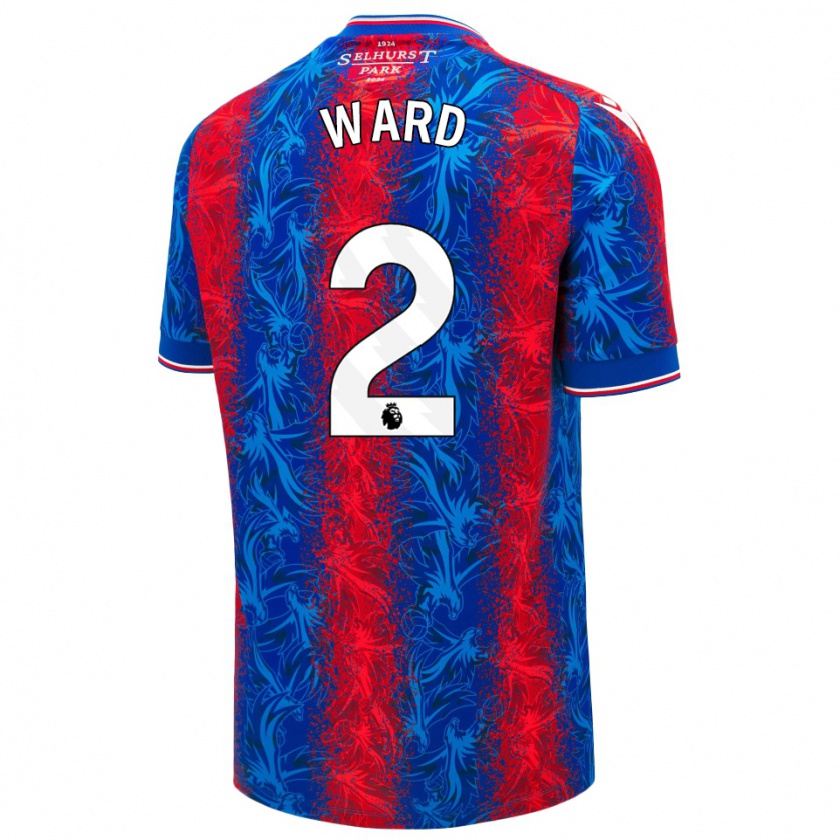 Kandiny Gyermek Joel Ward #2 Piros Kék Csíkok Hazai Jersey 2024/25 Mez Póló Ing