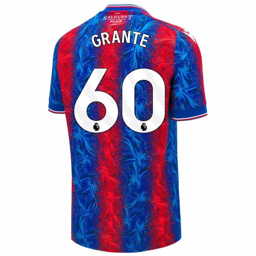 Kandiny Gyermek Jake Grante #60 Piros Kék Csíkok Hazai Jersey 2024/25 Mez Póló Ing