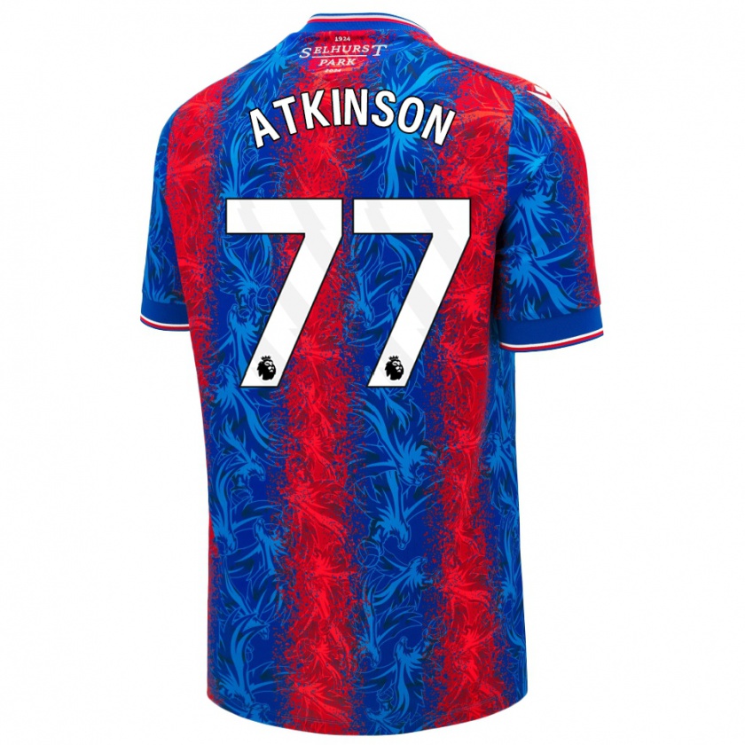 Kandiny Gyermek Isibeal Atkinson #77 Piros Kék Csíkok Hazai Jersey 2024/25 Mez Póló Ing