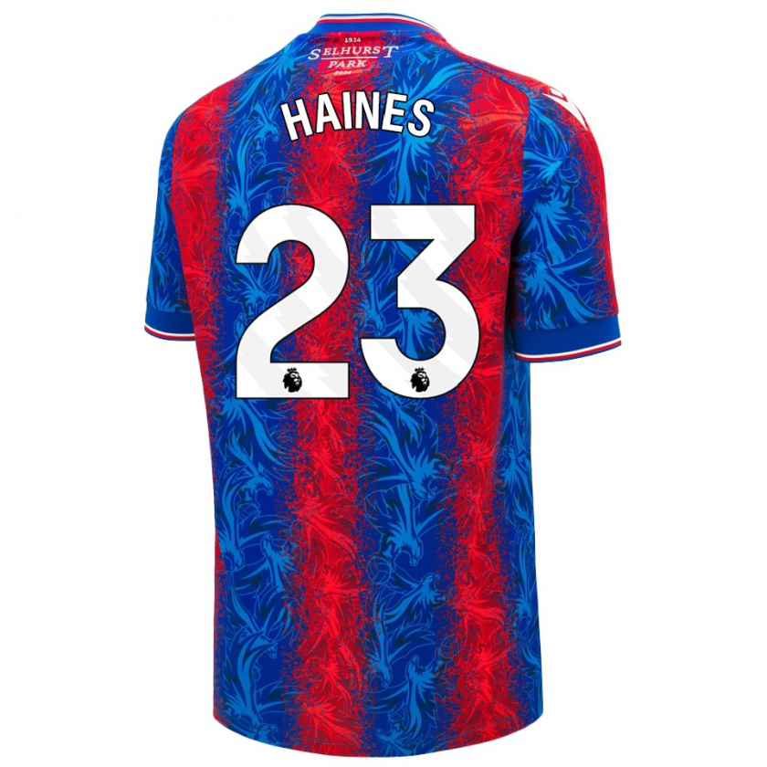 Kandiny Gyermek Coral-Jade Haines #23 Piros Kék Csíkok Hazai Jersey 2024/25 Mez Póló Ing