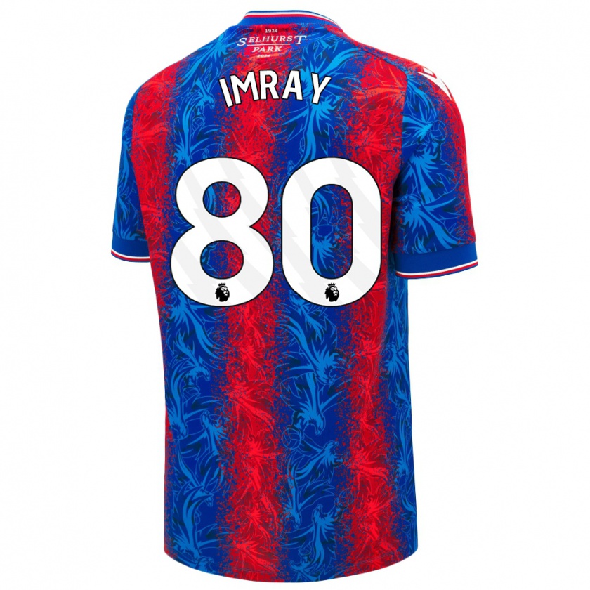 Kandiny Gyermek Danny Imray #80 Piros Kék Csíkok Hazai Jersey 2024/25 Mez Póló Ing