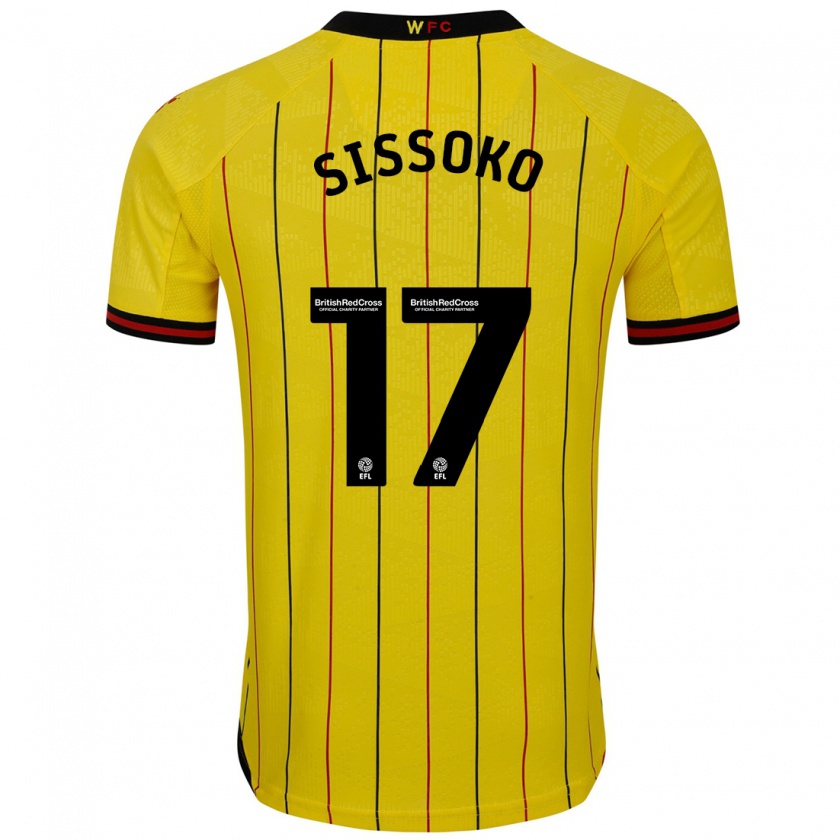 Kandiny Gyermek Moussa Sissoko #17 Sárga Fekete Hazai Jersey 2024/25 Mez Póló Ing