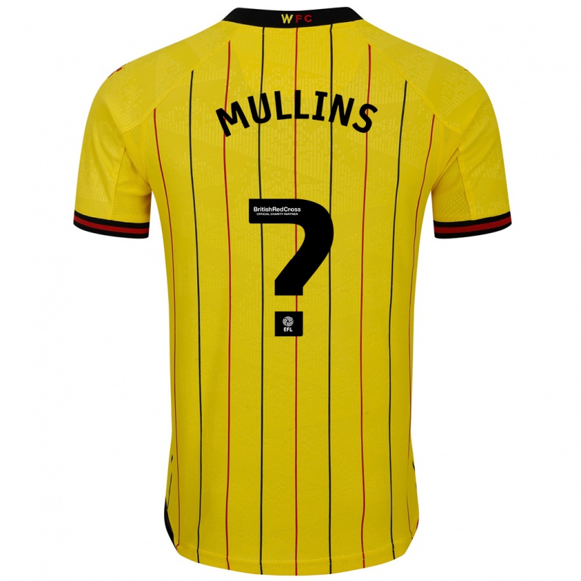 Kandiny Gyermek Joshua Mullins #0 Sárga Fekete Hazai Jersey 2024/25 Mez Póló Ing