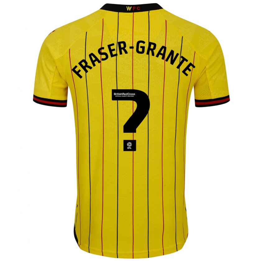 Kandiny Gyermek Zak Fraser-Grante #0 Sárga Fekete Hazai Jersey 2024/25 Mez Póló Ing