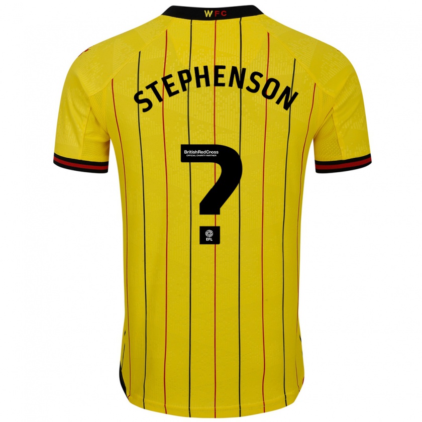 Kandiny Gyermek Ollie Stephenson #0 Sárga Fekete Hazai Jersey 2024/25 Mez Póló Ing