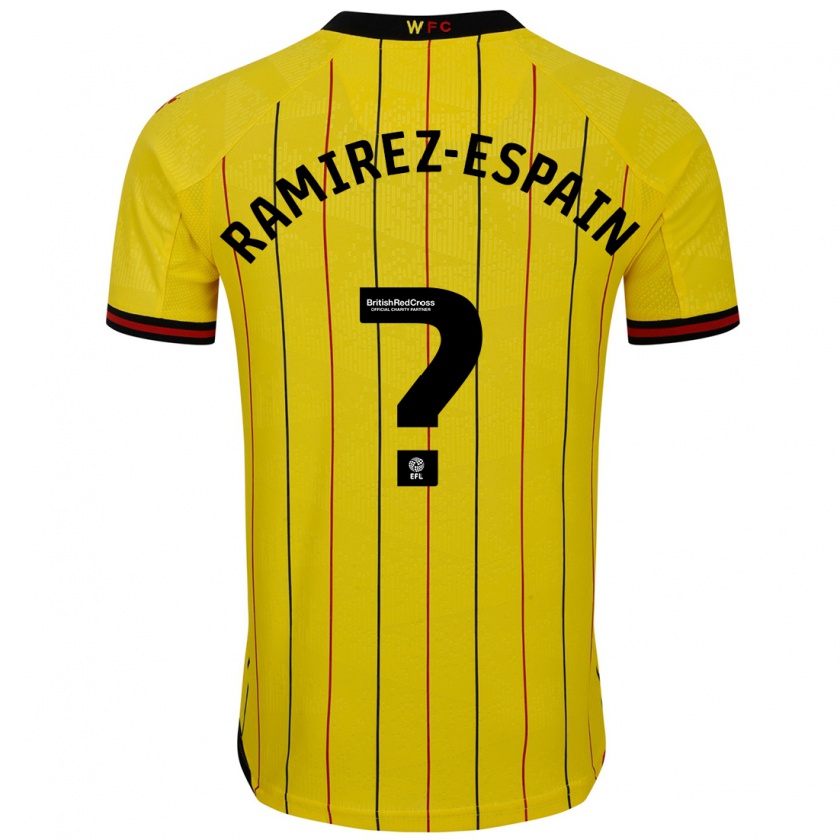 Kandiny Gyermek Leo Ramirez-Espain #0 Sárga Fekete Hazai Jersey 2024/25 Mez Póló Ing