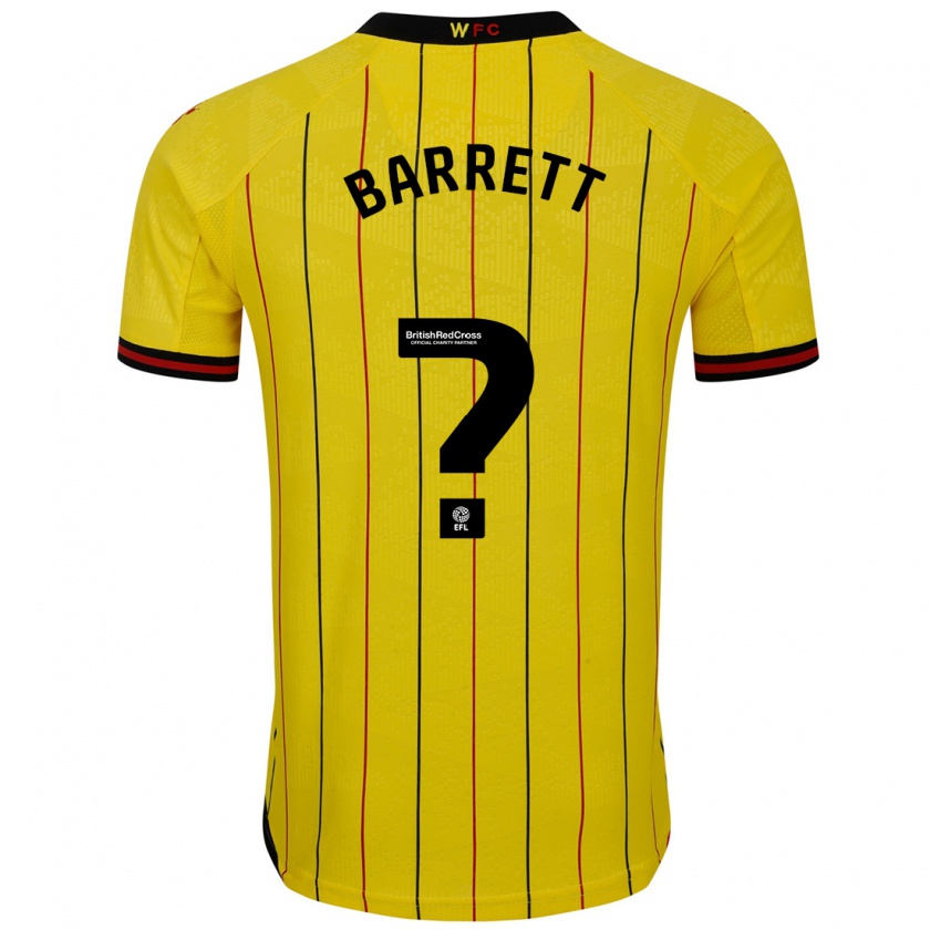 Kandiny Gyermek Hayden Barrett #0 Sárga Fekete Hazai Jersey 2024/25 Mez Póló Ing