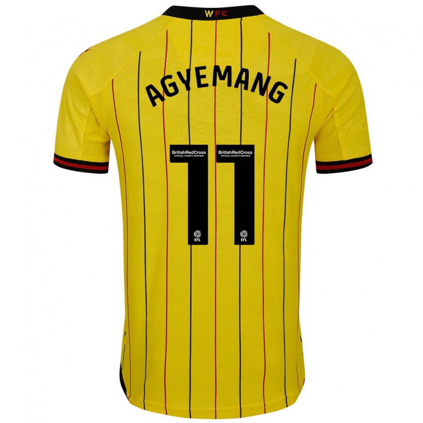 Kandiny Gyermek Michelle Agyemang #11 Sárga Fekete Hazai Jersey 2024/25 Mez Póló Ing