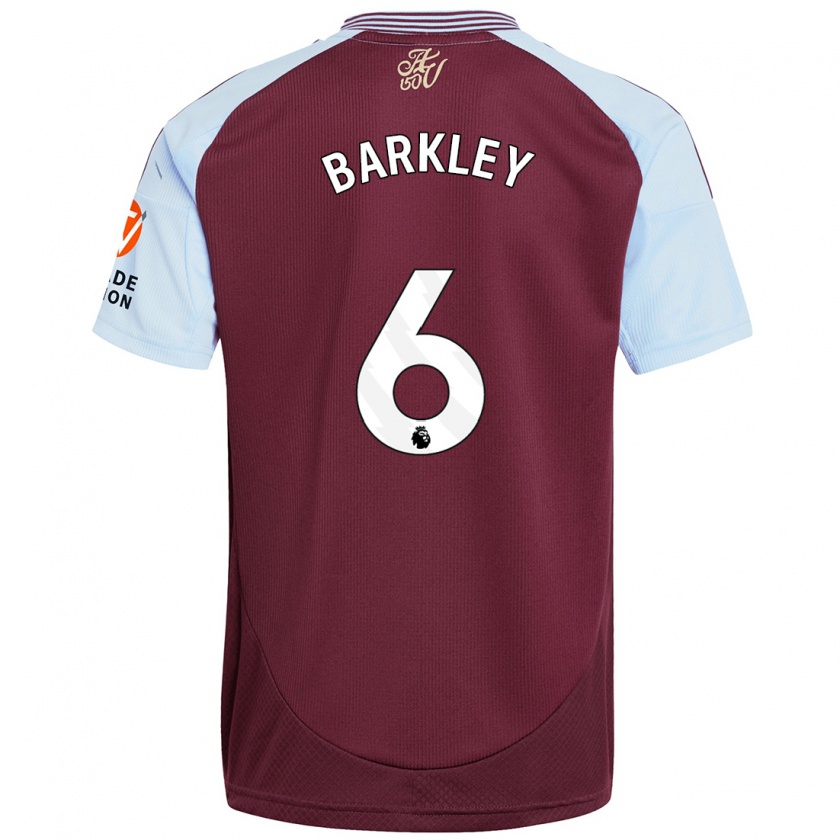 Kandiny Gyermek Ross Barkley #6 Bordó Égszínkék Hazai Jersey 2024/25 Mez Póló Ing