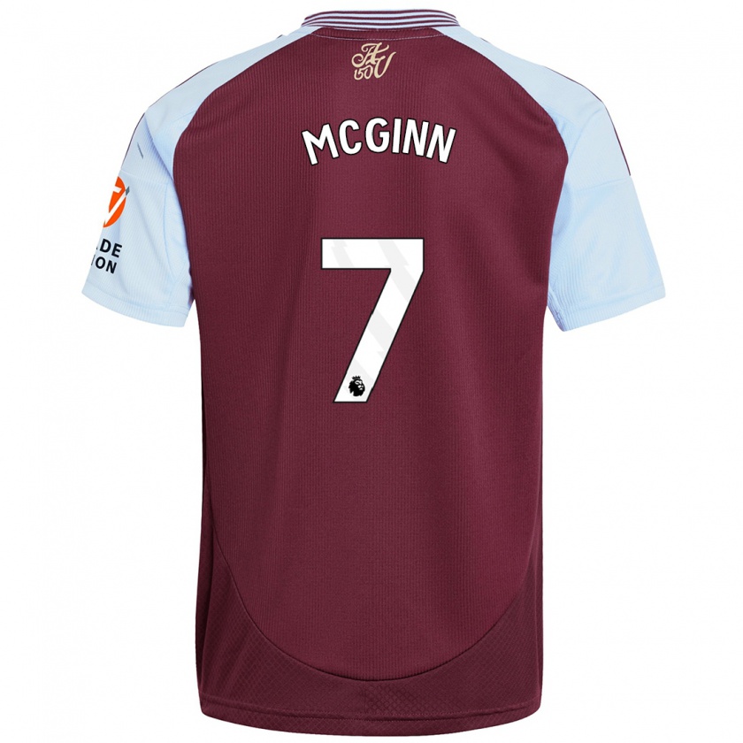 Kandiny Gyermek John Mcginn #7 Bordó Égszínkék Hazai Jersey 2024/25 Mez Póló Ing