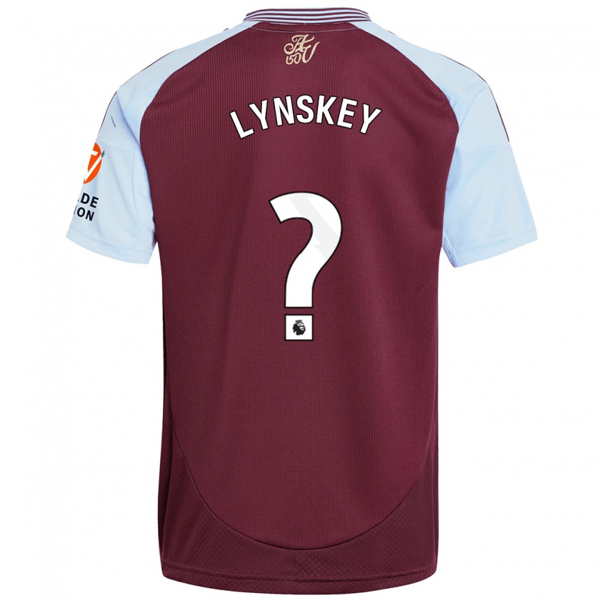 Kandiny Gyermek Alfie Lynskey #0 Bordó Égszínkék Hazai Jersey 2024/25 Mez Póló Ing