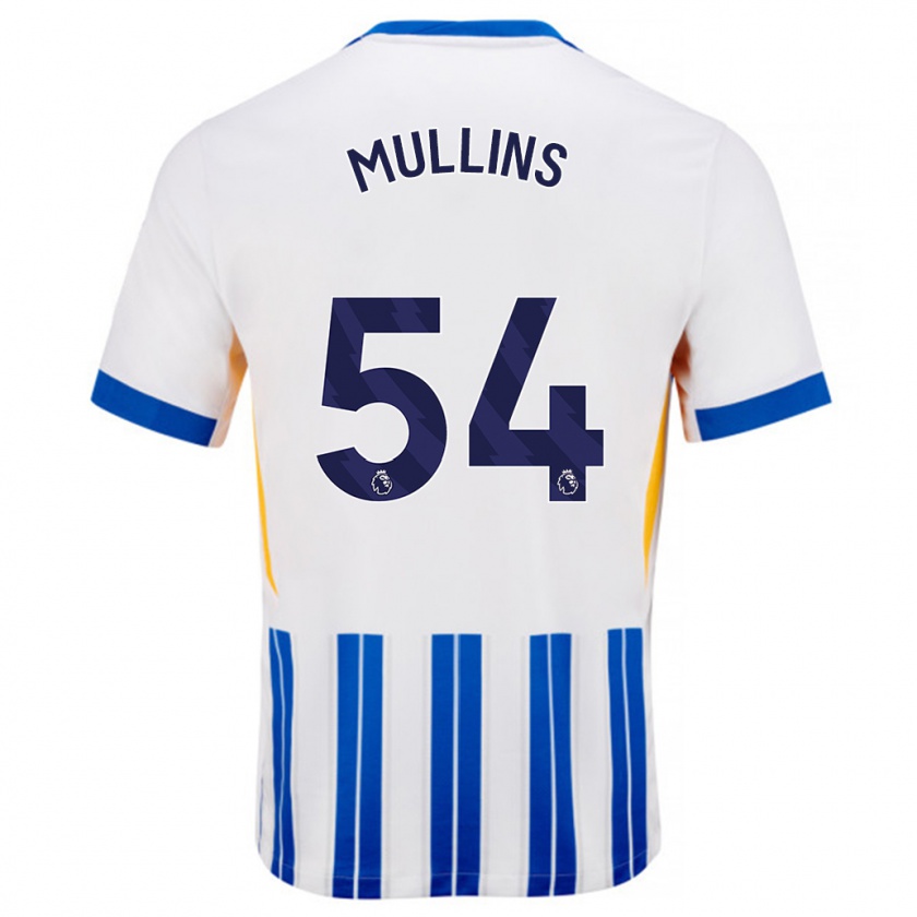 Kandiny Gyermek Jamie Mullins #54 Fehér Kék Csíkos Hazai Jersey 2024/25 Mez Póló Ing