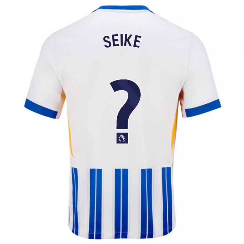 Kandiny Gyermek Kiko Seike #0 Fehér Kék Csíkos Hazai Jersey 2024/25 Mez Póló Ing