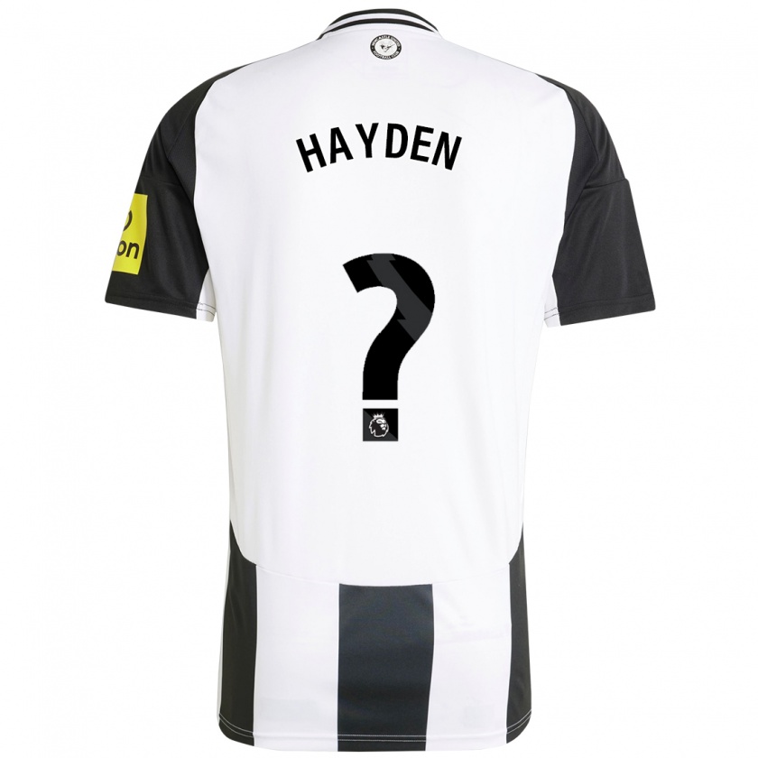 Kandiny Gyermek Isaac Hayden #0 Fehér Fekete Hazai Jersey 2024/25 Mez Póló Ing