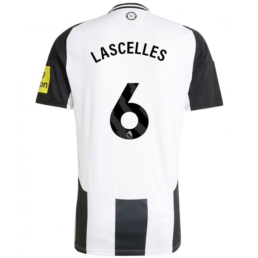 Kandiny Gyermek Jamaal Lascelles #6 Fehér Fekete Hazai Jersey 2024/25 Mez Póló Ing