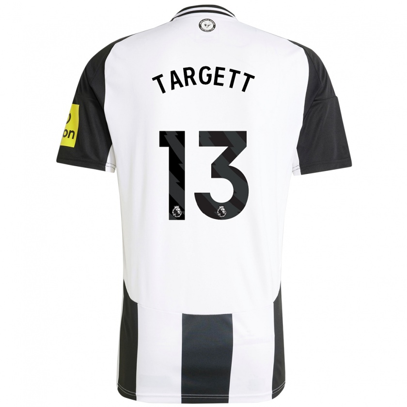 Kandiny Gyermek Matt Targett #13 Fehér Fekete Hazai Jersey 2024/25 Mez Póló Ing