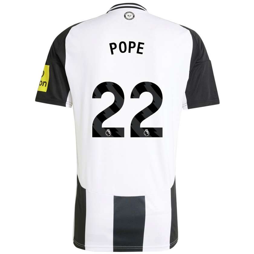 Kandiny Gyermek Nick Pope #22 Fehér Fekete Hazai Jersey 2024/25 Mez Póló Ing