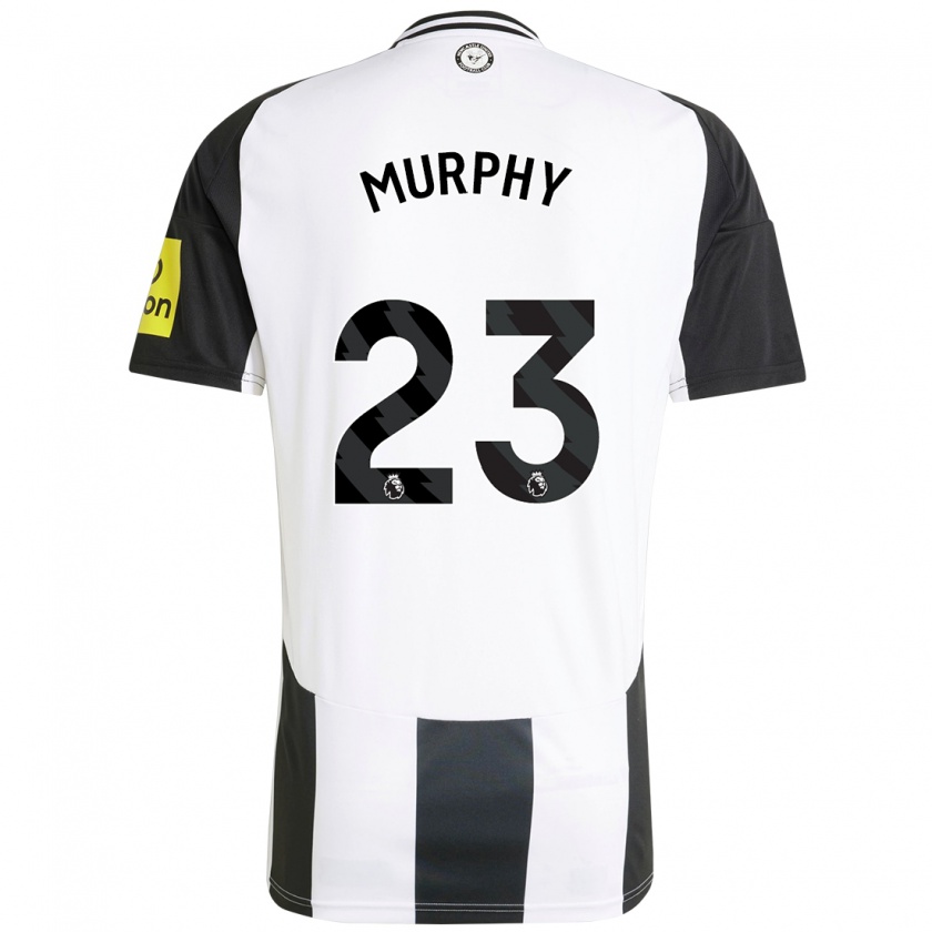 Kandiny Gyermek Jacob Murphy #23 Fehér Fekete Hazai Jersey 2024/25 Mez Póló Ing