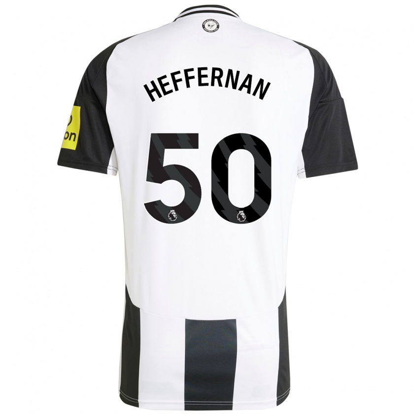 Kandiny Gyermek Cathal Heffernan #50 Fehér Fekete Hazai Jersey 2024/25 Mez Póló Ing