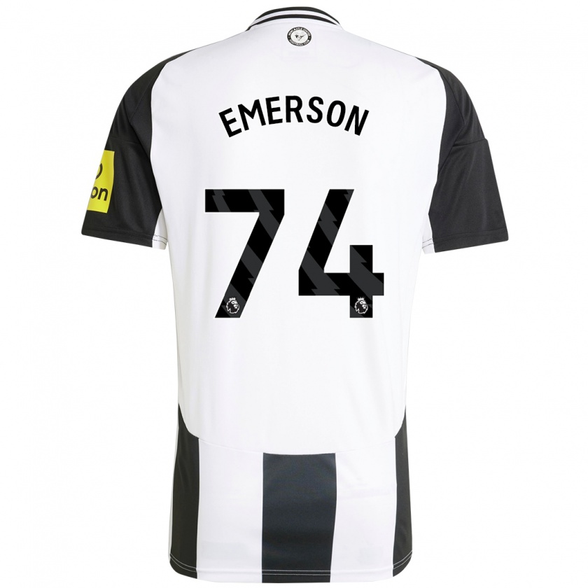 Kandiny Gyermek Johnny Emerson #74 Fehér Fekete Hazai Jersey 2024/25 Mez Póló Ing