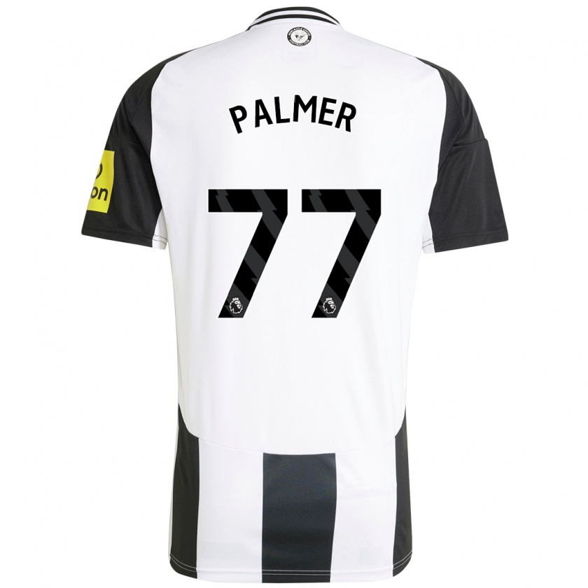 Kandiny Gyermek Darren Palmer #77 Fehér Fekete Hazai Jersey 2024/25 Mez Póló Ing