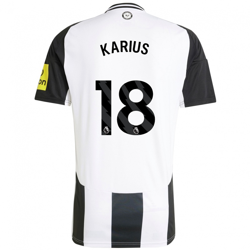 Kandiny Gyermek Loris Karius #18 Fehér Fekete Hazai Jersey 2024/25 Mez Póló Ing