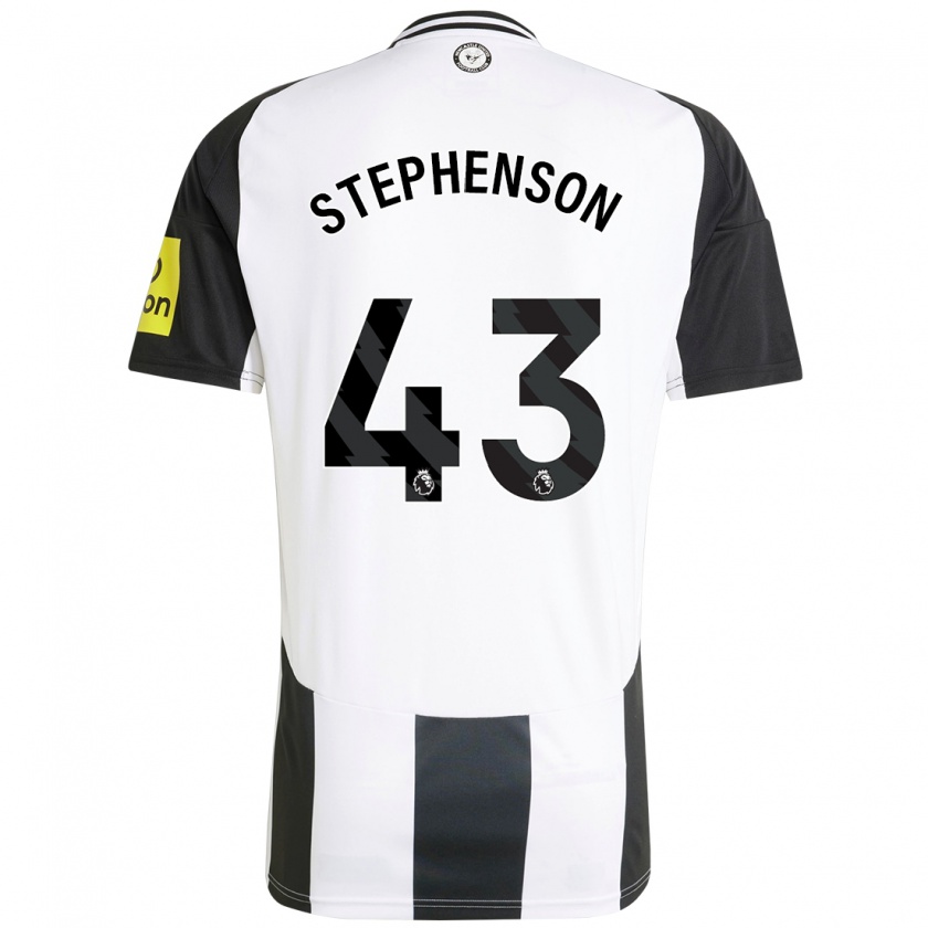 Kandiny Gyermek Dylan Stephenson #43 Fehér Fekete Hazai Jersey 2024/25 Mez Póló Ing