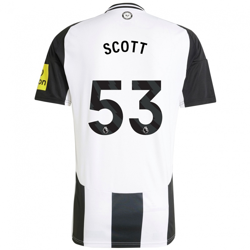 Kandiny Gyermek Joshua Scott #53 Fehér Fekete Hazai Jersey 2024/25 Mez Póló Ing