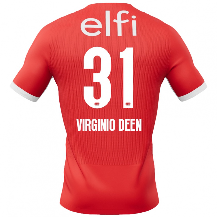 Kandiny Gyermek Daniël Virginio Deen #31 Piros Fehér Hazai Jersey 2024/25 Mez Póló Ing