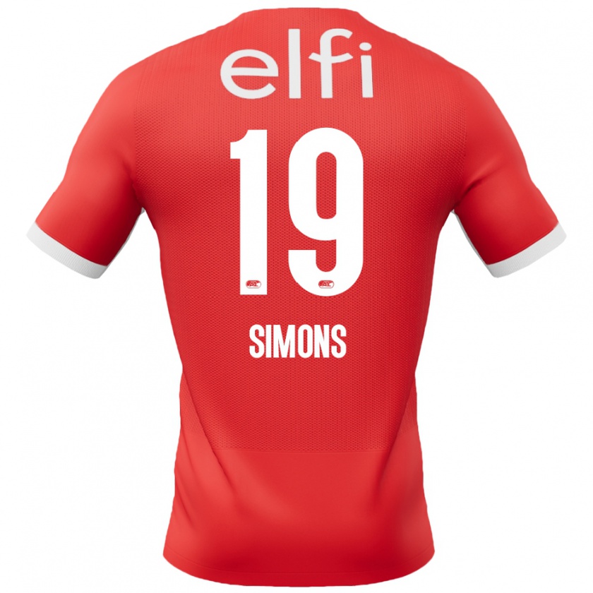 Kandiny Gyermek Saviola Simons #19 Piros Fehér Hazai Jersey 2024/25 Mez Póló Ing