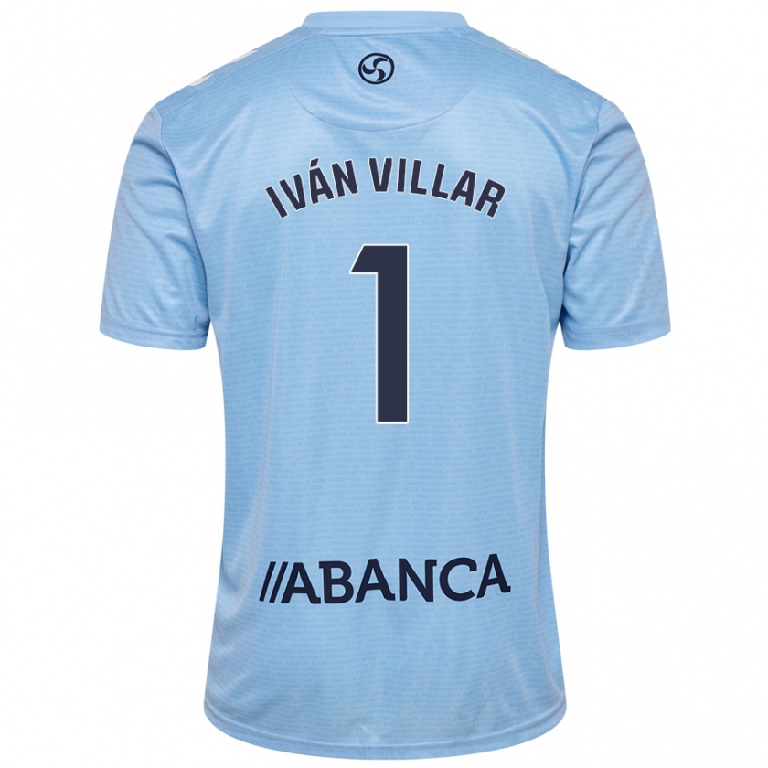 Kandiny Gyermek Iván Villar #1 Ég Kék Hazai Jersey 2024/25 Mez Póló Ing