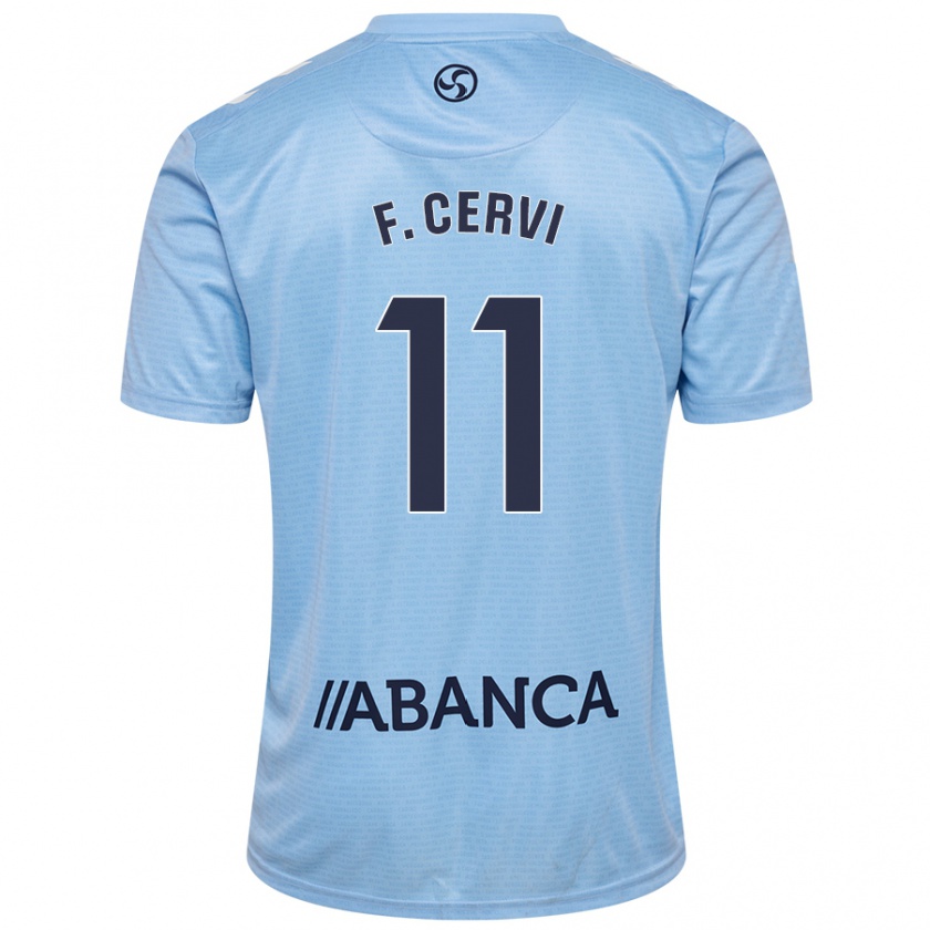 Kandiny Gyermek Franco Cervi #11 Ég Kék Hazai Jersey 2024/25 Mez Póló Ing