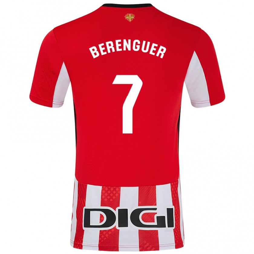 Kandiny Gyermek Álex Berenguer #7 Piros Fehér Hazai Jersey 2024/25 Mez Póló Ing