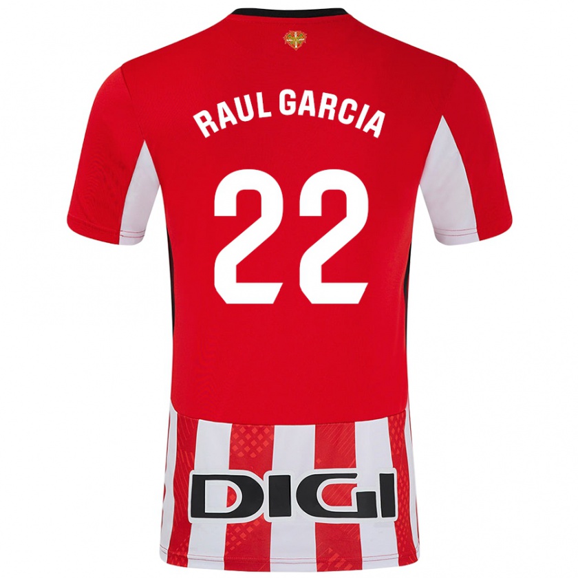 Kandiny Gyermek Raúl García #22 Piros Fehér Hazai Jersey 2024/25 Mez Póló Ing