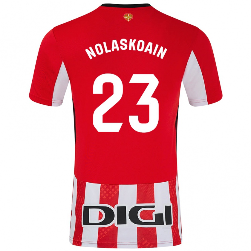 Kandiny Gyermek Peru Nolaskoain #23 Piros Fehér Hazai Jersey 2024/25 Mez Póló Ing