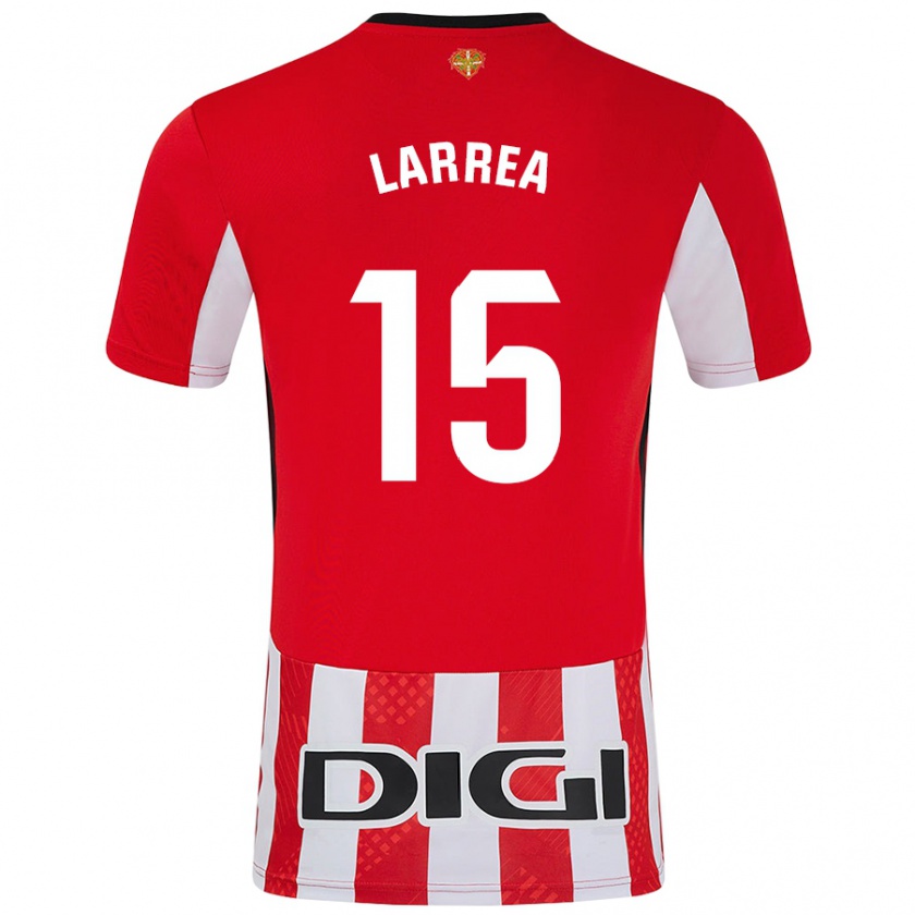 Kandiny Gyermek Beñat Larrea #15 Piros Fehér Hazai Jersey 2024/25 Mez Póló Ing